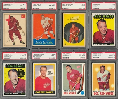 1954/55-1971/72 O-Pee-Chee and Assorted Brands Hockey Gordie Howe PSA-Graded Collection (11 Different)